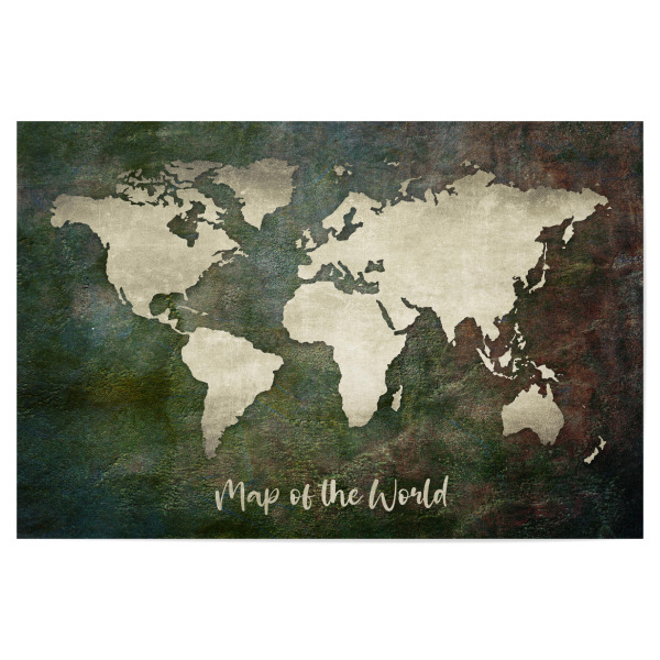 Poster 30x20 cm "World Map Brown Green (matart)" artboxONE - Kartografie