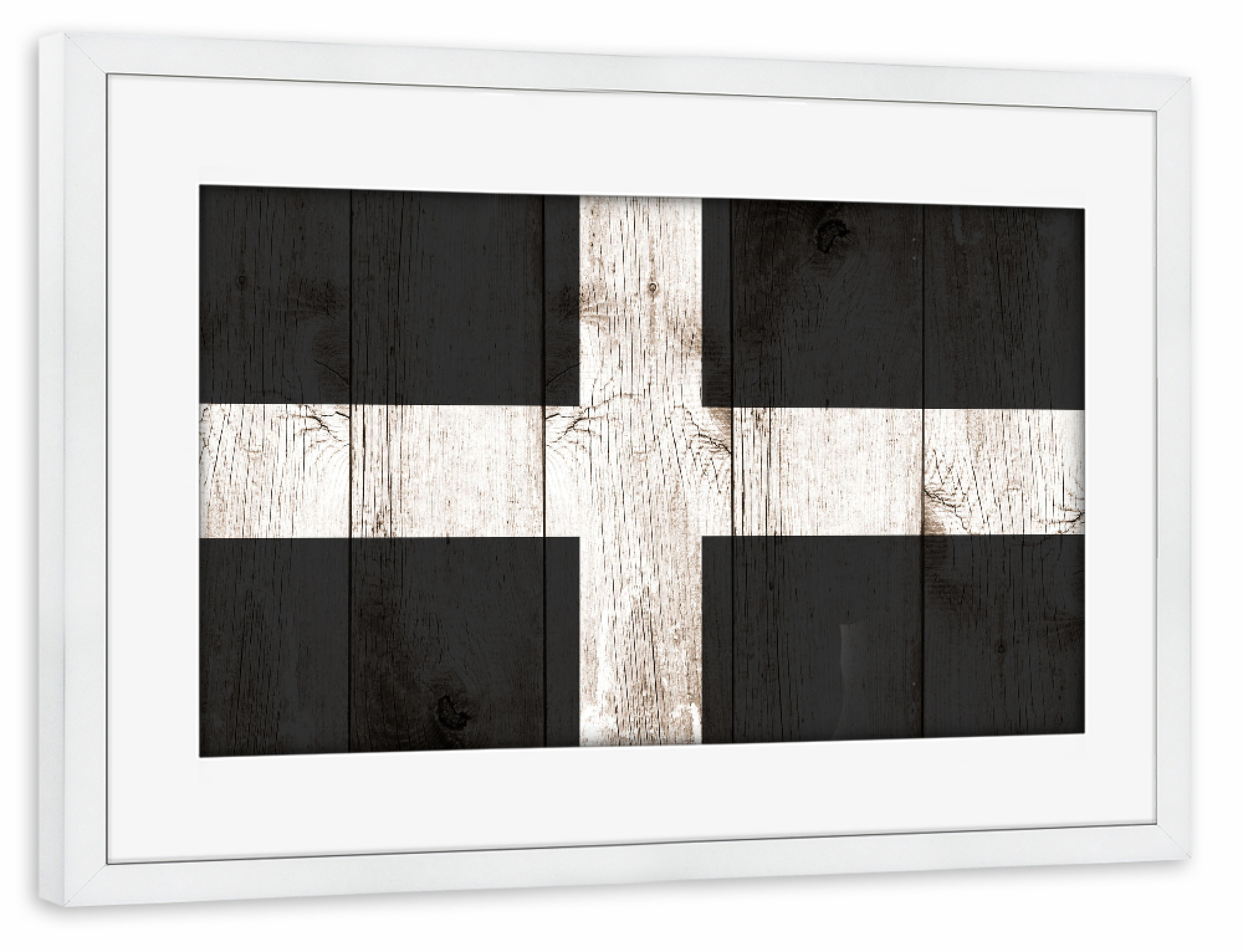 Poster mit Rahmen weiß "Cornwall Flag" artboxONE - Reise,Abstrakt,Reise / Länder