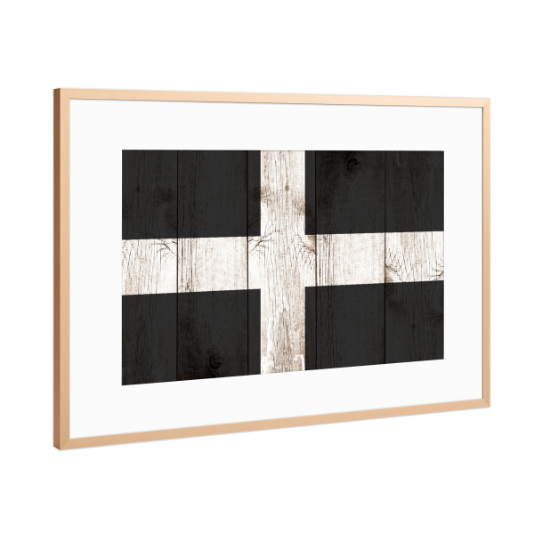 Poster mit Rahmen Kupfer "Cornwall Flag" artboxONE - Reise,Abstrakt,Reise / Länder