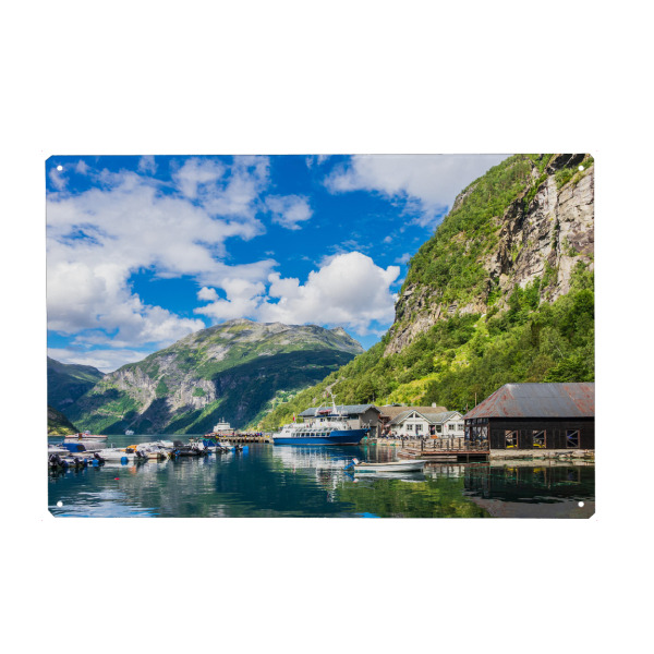 Metall Poster "Geiranger in Norwegen" artboxONE - Natur,Reise,Architektur,Reise / Länder