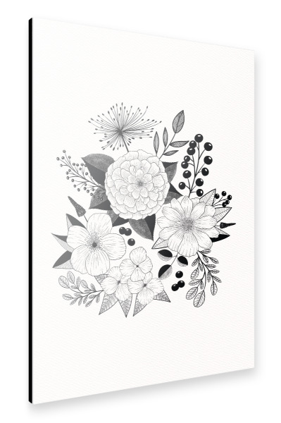 Alu-Dibond "Blumen: moderner Line-Art Stil" 30x20 cm artboxONE