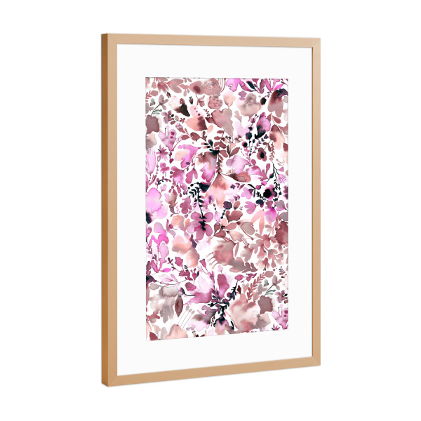 Poster mit Rahmen Kupfer "Magic Watercolor Flowers Lilac" artboxONE - Floral,Abstrakt,Für Mama