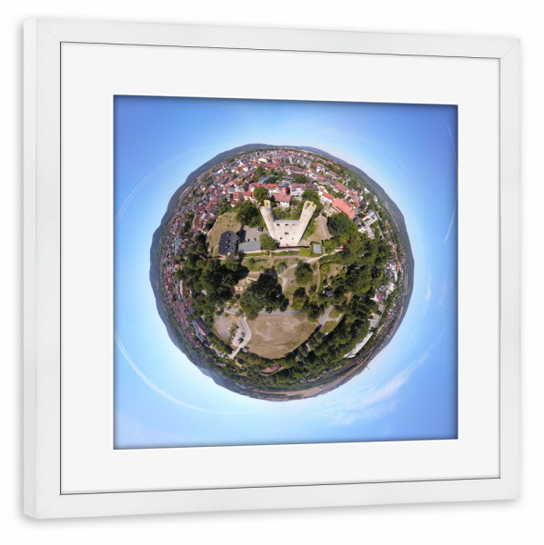 Poster mit Rahmen weiß "Burgruine Hoher Schwarm Saalfeld" artboxONE - Städte,Reise,Architektur,Reise / Länder