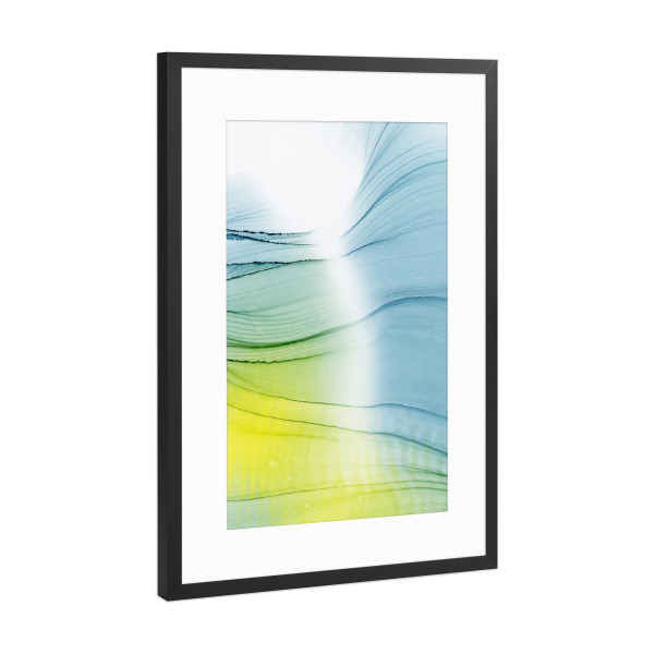 Poster mit Rahmen Schwarz (Metallic) "White light" artboxONE - Abstrakt