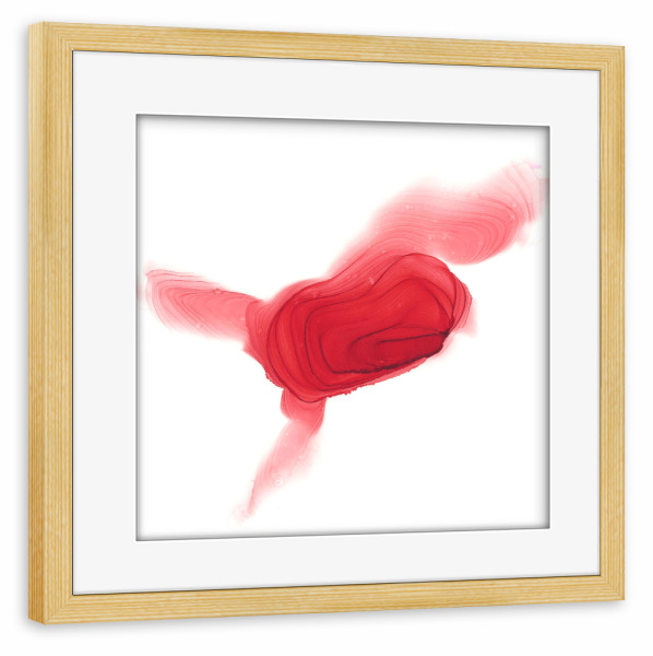 Poster mit Rahmen kiefer "Red Heart" artboxONE - Abstrakt