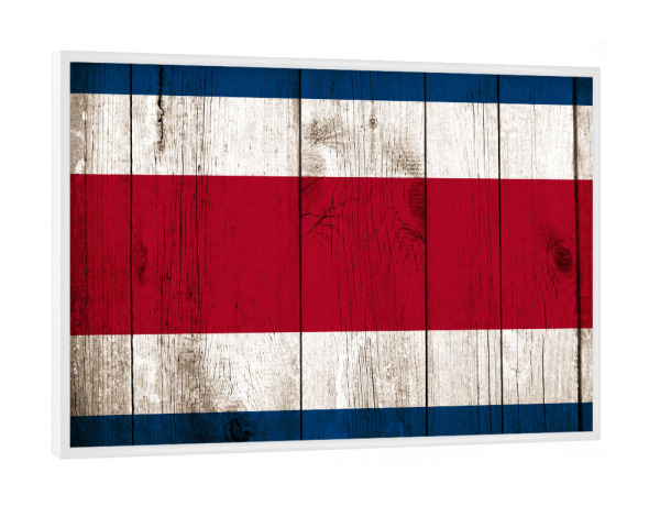 Poster mit weißem Rahmen "Vintage Flag of Costa Rica" artboxONE - Reise,Reise / Länder
