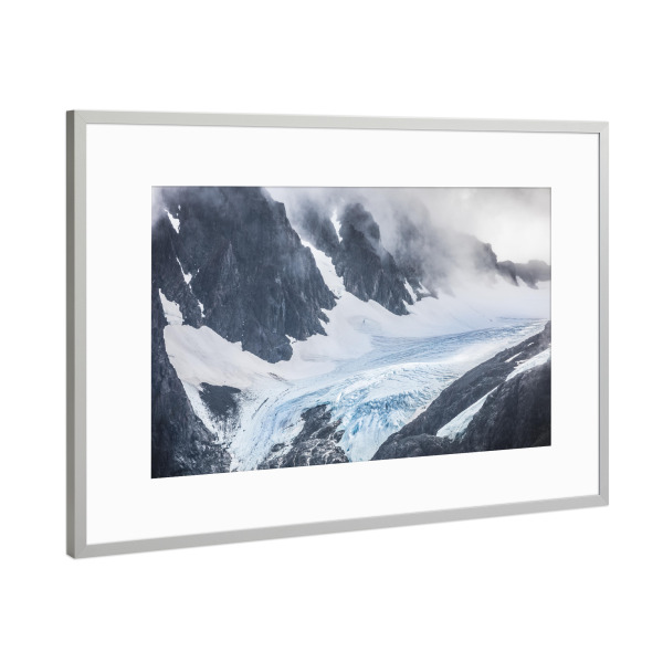 Poster mit Rahmen Silber "Gletschereis" artboxONE - Natur
