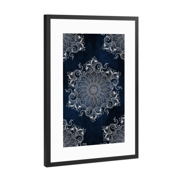 Poster mit Rahmen Schwarz (Metallic) "Mandala Multiple artic" artboxONE - Abstrakt