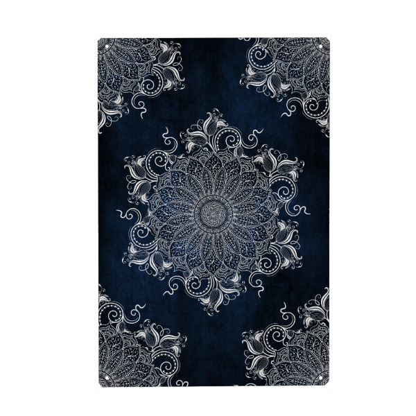 Metall Poster "Mandala Multiple artic" artboxONE - Abstrakt - Mandala,Boho,Yoga,Indie,Indian,Arabic,Tribal,Nature,Snow,Blue,Abstract,Abstrakt
