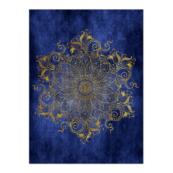 Puzzle Ravensburger "Mandala Blue velvet" artboxONE - Abstrakt - Mandala,Yoga,Boho,Arabic,Abstract,Abstrakt,Indian,Indie,Blue,Gold,Nature