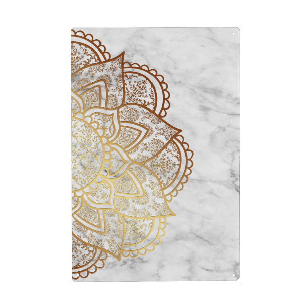 Metall Poster "Mandala Golden Marble" artboxONE - Abstrakt,Geometrie - Mandala,Boho,Yoga,Gold,Marble,Vector,Arabic,Indian,Abstract,Abstrakt,Formen