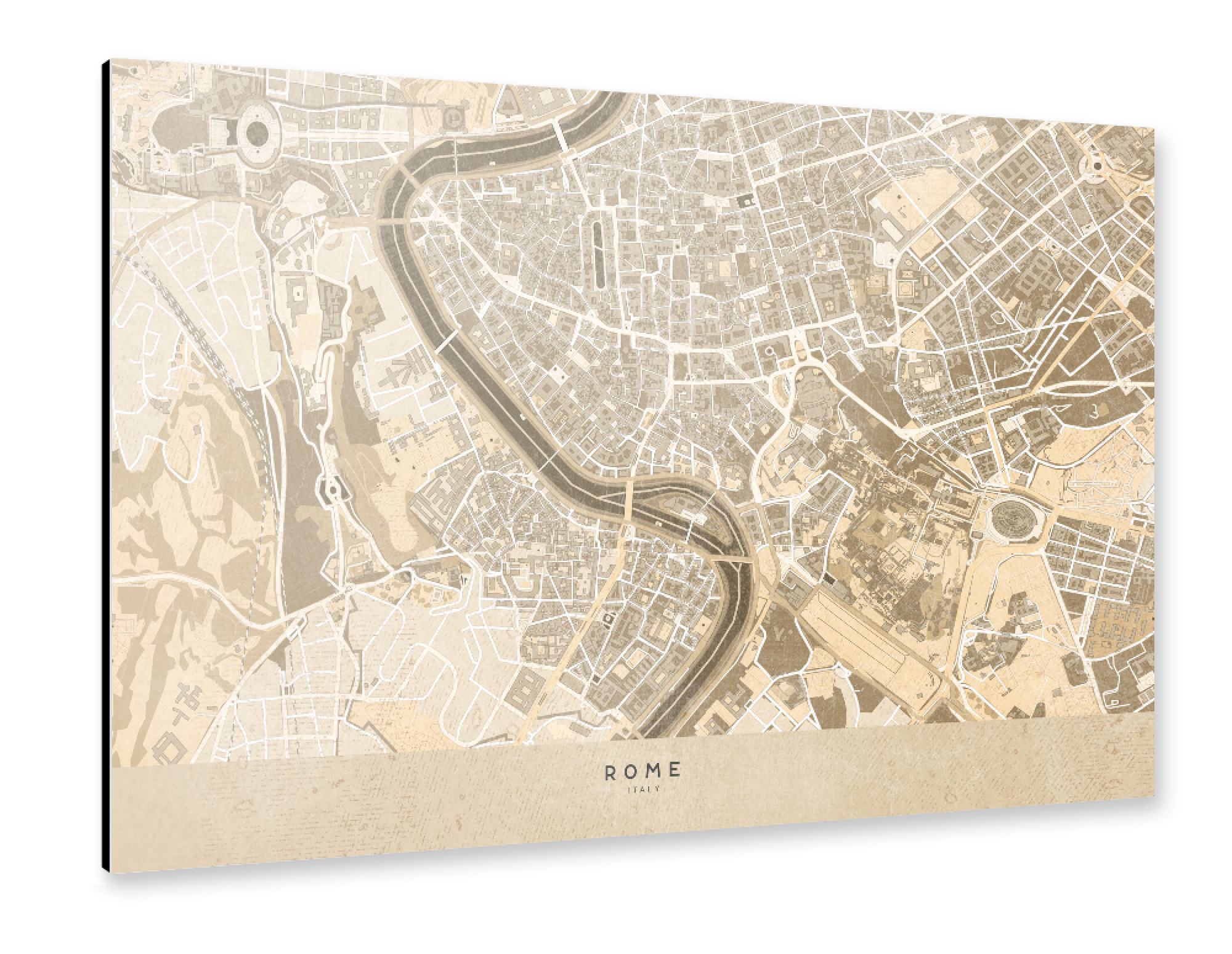 Alu-Dibond "Sepia vintage map of Rome" 75x50 cm artboxONE