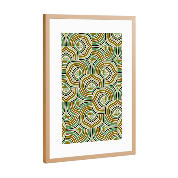 Poster mit Rahmen Kupfer "Jade Rainbow Mixed Tiles" artboxONE - Abstrakt,Geometrie