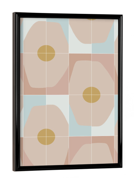 Poster mit schwarzem Rahmen "Patchy Octagon Tiles" artboxONE - Abstrakt,Geometrie