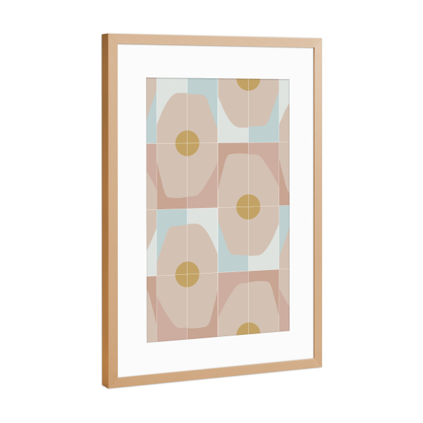 Poster mit Rahmen Kupfer "Patchy Octagon Tiles" artboxONE - Abstrakt,Geometrie