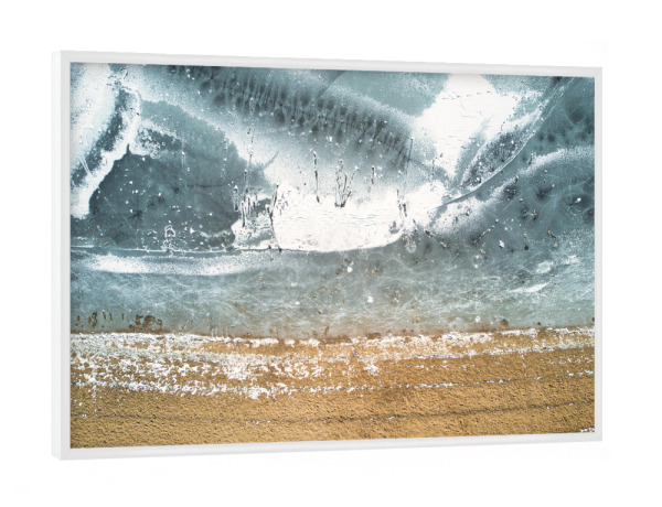 Poster mit weißem Rahmen "Strandeis" artboxONE - Städte,Städte / Hamburg,Natur