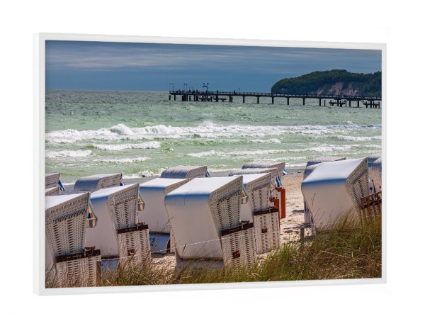 Poster mit weißem Rahmen "Seebrücke in Binz" artboxONE - Natur,Reise,Reise / Strand und Meer