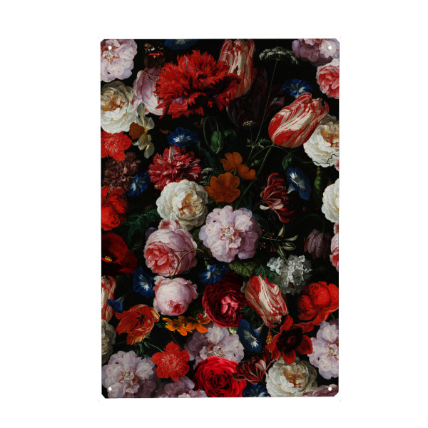 Metall Poster "Dutch Vintage Flowers" artboxONE - Floral - Flowers,Antique,Floral,Botanical,Midnight,Blumen,Bouquet,Botanisch,Bunt,Colorful