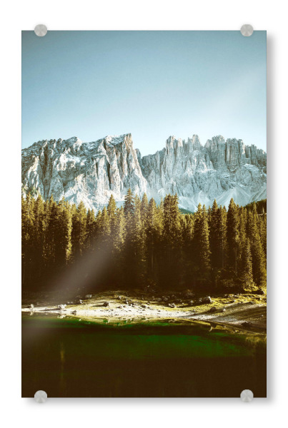 Acrylglasbild "Dolomiten mit See im Vordergrund" artboxONE - Natur,Reise