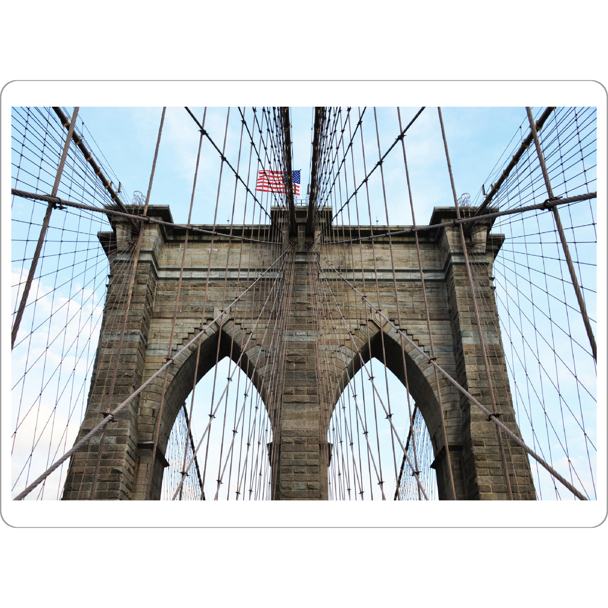 Tischset "Brooklyn Bridge with Flag" artboxONE - Städte / New York,Reise,Reise / Länder