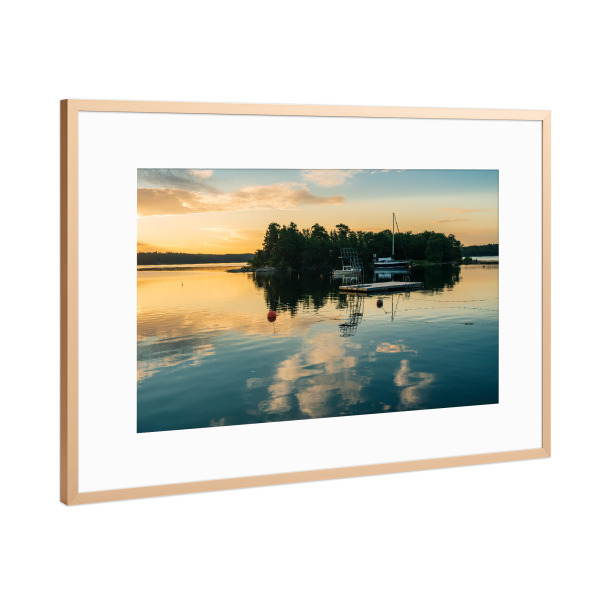 Poster mit Rahmen Kupfer "Schäreninsel am Abend" artboxONE - Natur,Reise,Reise / Strand und Meer,Reise / Länder