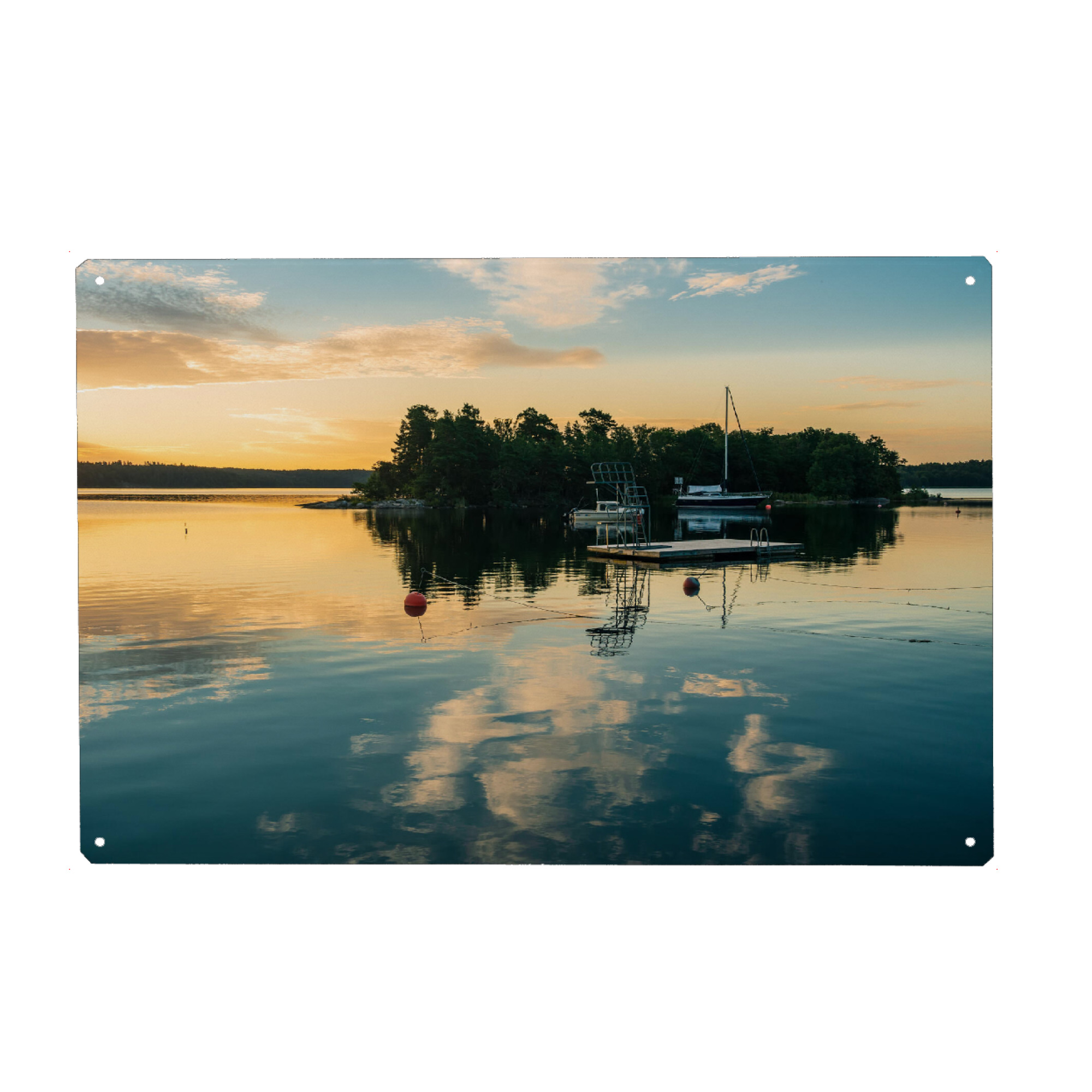 Holzbild "Schäreninsel am Abend" artboxONE - Natur,Reise,Reise / Strand und Meer,Reise / Länder