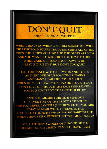 Poster mit schwarzem Rahmen "Don't Quit Success Poem" artboxONE - Typografie,Buchstaben
