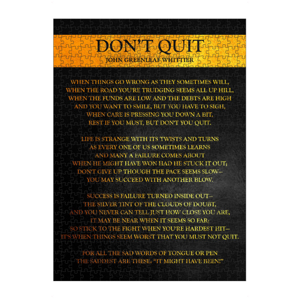 Puzzle Ravensburger "Don't Quit Success Poem" artboxONE - Typografie,Buchstaben