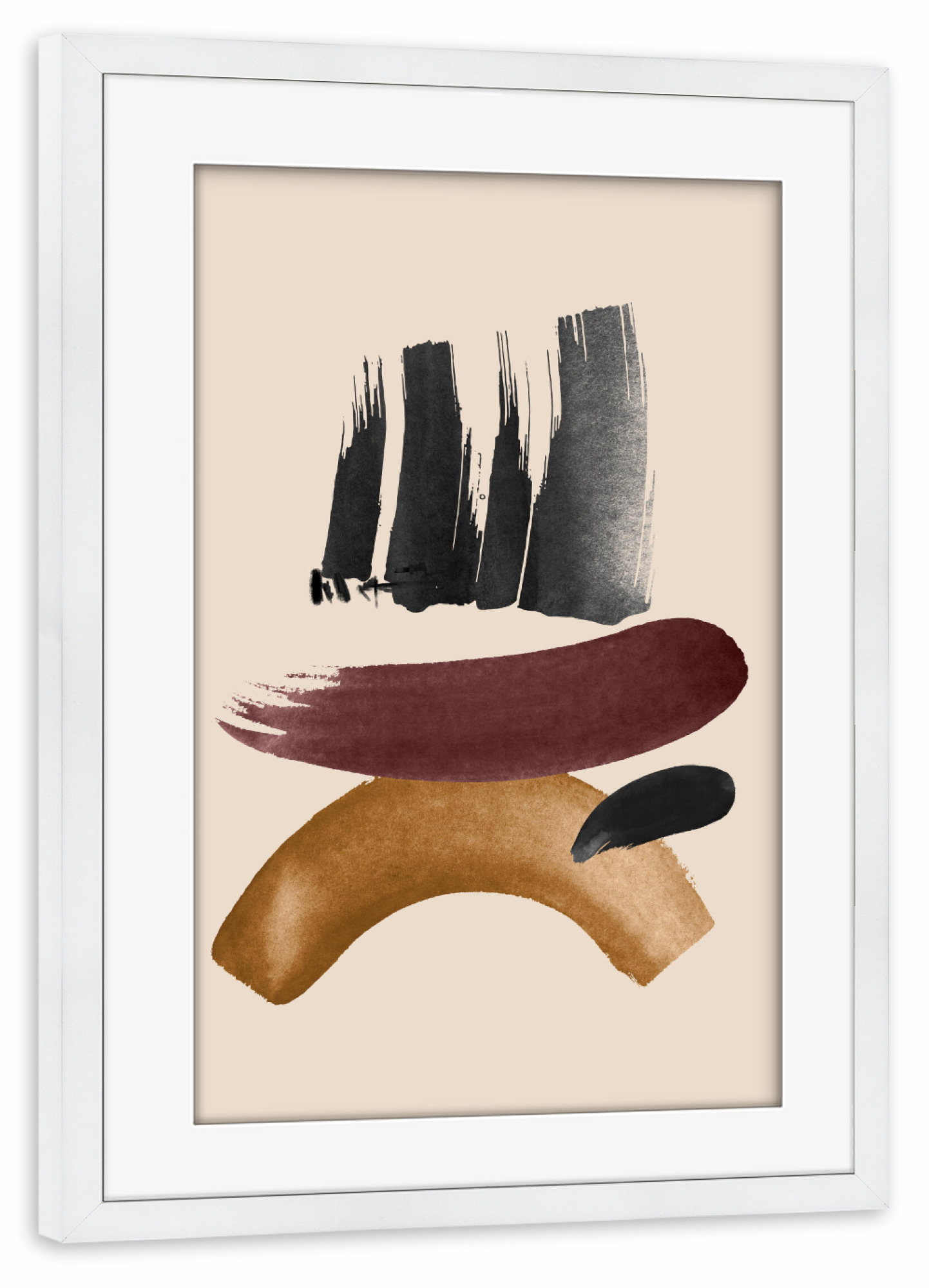 Poster mit Rahmen weiß "Brush Ink" artboxONE - Abstrakt - Brush,Ink,Colors,Abstract,Abstrakt,Bunt,Colorful