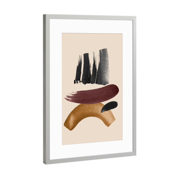 Poster mit Rahmen Silber "Brush Ink" artboxONE - Abstrakt - Brush,Ink,Colors,Abstract,Abstrakt,Bunt,Colorful