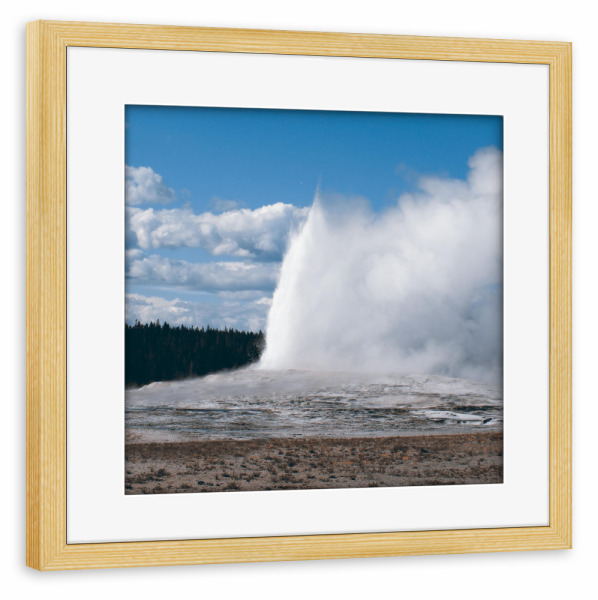 Poster mit Rahmen kiefer "Old Faithful Geyser, Woyming" artboxONE - Natur,Reise,Reise / Länder