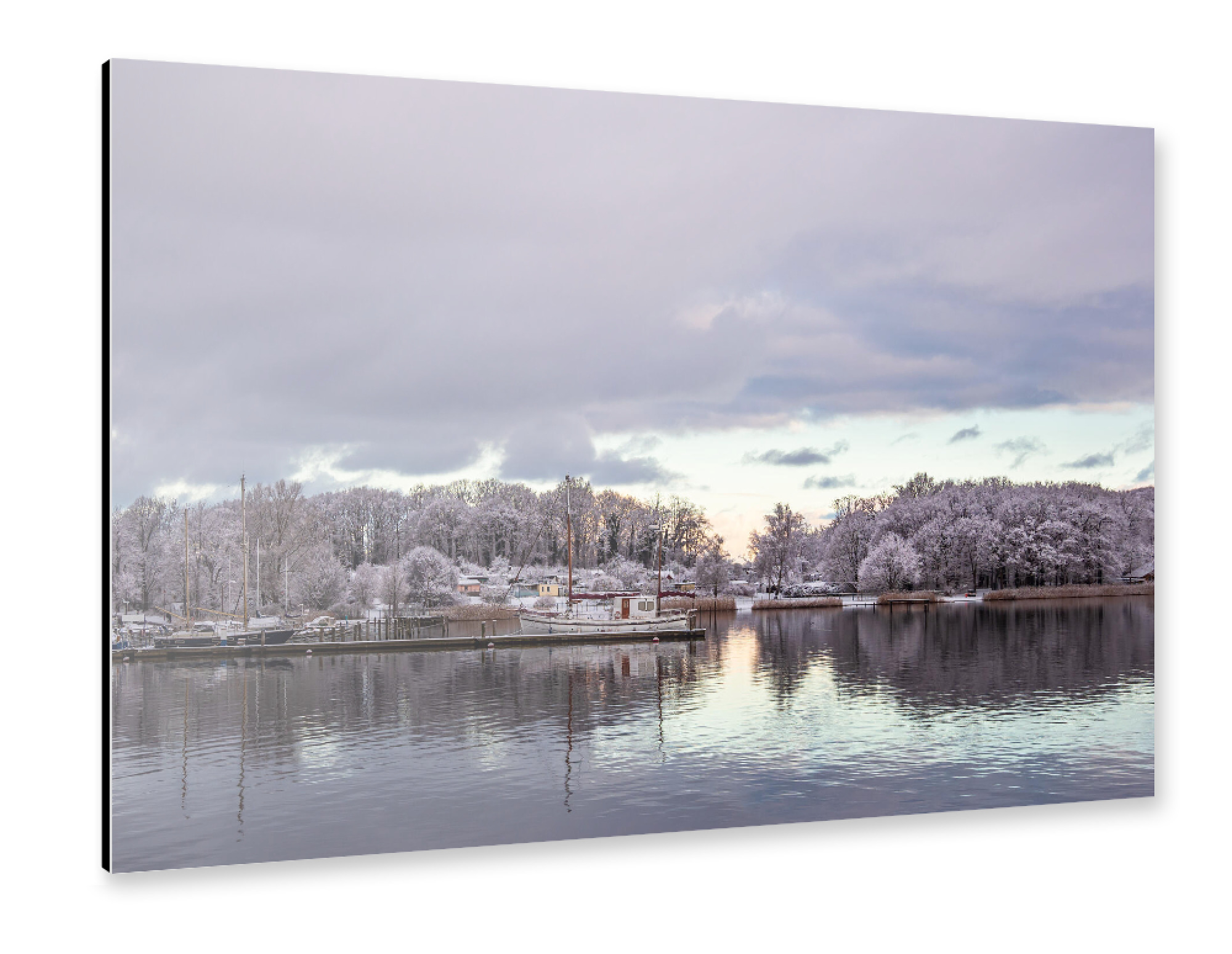 Alu-Dibond "Gehlsdorf im Winter" 75x50 cm artboxONE