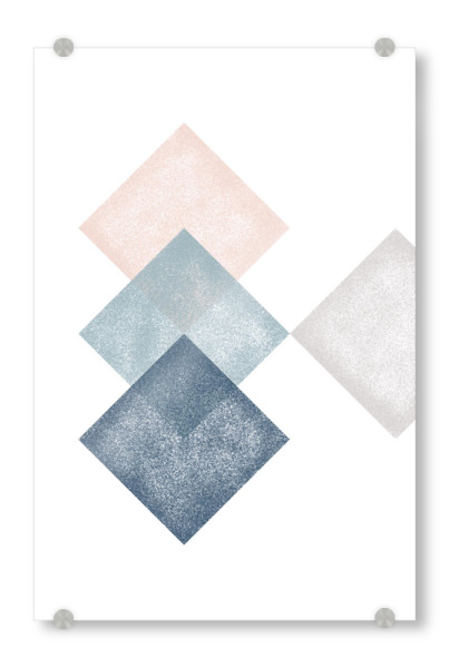 Acrylglasbild "FourSqueredtextures" artboxONE - Abstrakt,Geometrie - Minimal,Grey,Green,Blue,Texture,Squares,Figure,Geometrie,Geometry