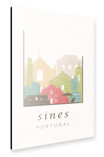 Alu-Dibond "Sines skyline pastel" 30x20 cm artboxONE