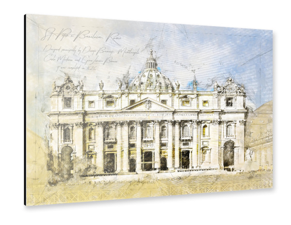 Alu-Dibond "St. Peter's Basilica, Rome" 30x20 cm artboxONE