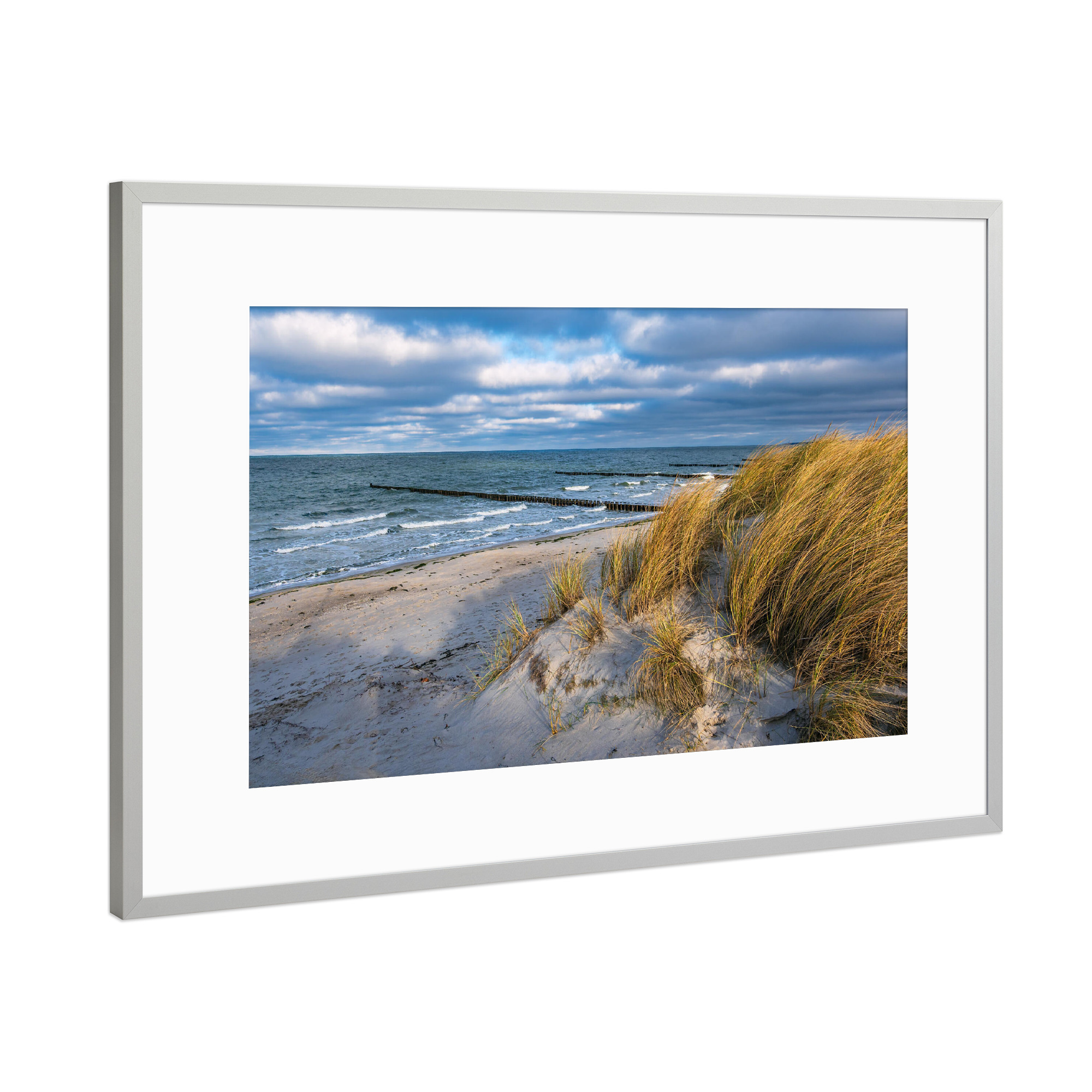 Poster mit Rahmen Silber "Strand in Ahrenshoop" artboxONE - Natur,Reise,Reise / Strand und Meer