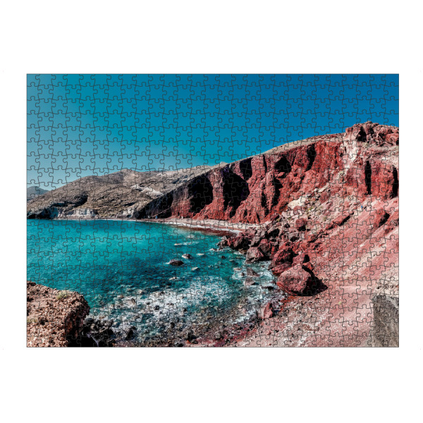 Puzzle Ravensburger "Red Beach - Santorini" artboxONE - Natur,Reise,Reise / Strand und Meer