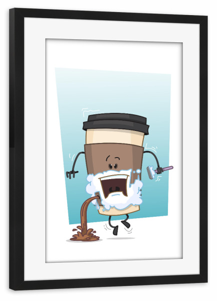 Poster mit Rahmen schwarz "Guten Morgen!" artboxONE - Essen & Trinken,Comic,Männer,Lustig