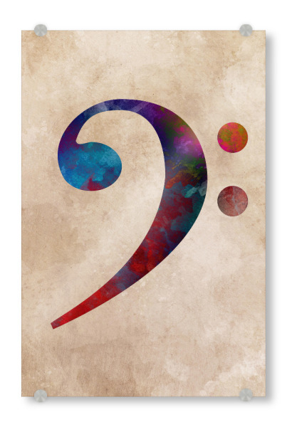 Acrylglasbild "Bass Clef music art" artboxONE - Musik - Bass clef,Music,Notation,Bass,Clef,Schlüssel,Musik,Noten