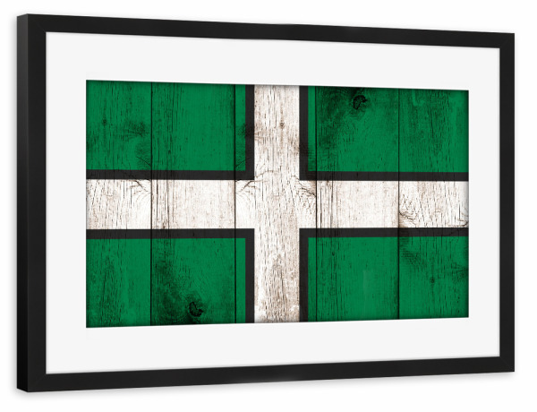 Poster mit Rahmen schwarz "Devon Vintage Flag" artboxONE - Reise,Abstrakt,Reise / Länder