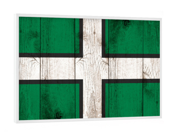 Poster mit weißem Rahmen "Devon Vintage Flag" artboxONE - Reise,Abstrakt,Reise / Länder