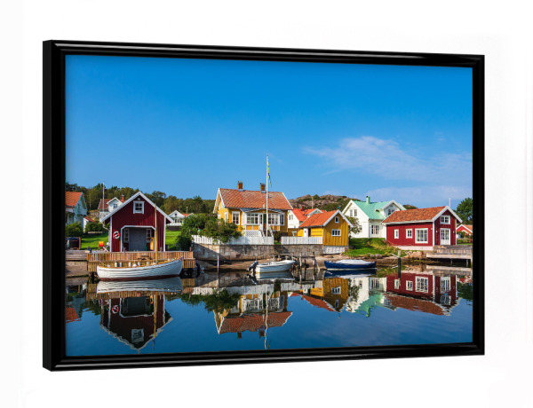 Poster mit schwarzem Rahmen "Hamburgsund mit Spiegelung" artboxONE - Natur,Reise,Architektur,Reise / Strand und Meer,Reise / Länder