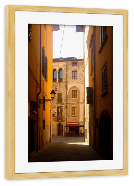 Poster mit Rahmen kiefer "Italian Alleyway" artboxONE - Städte,Reise,Architektur