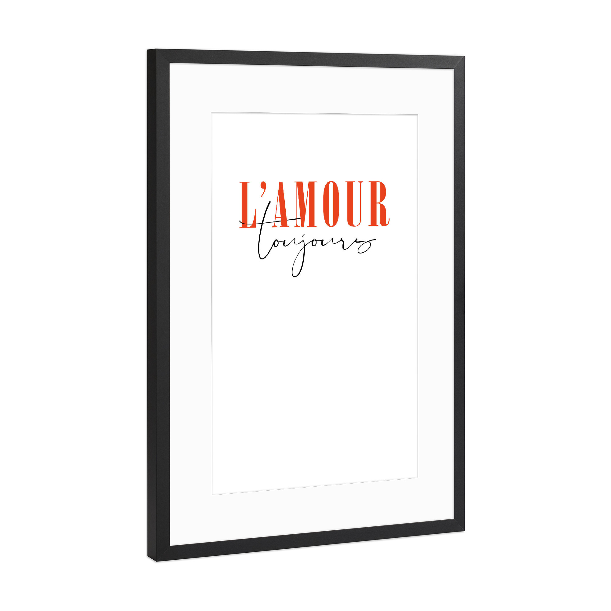 Poster mit Rahmen Schwarz (Metallic) "L'amour Toujours" artboxONE - Typografie,Liebe