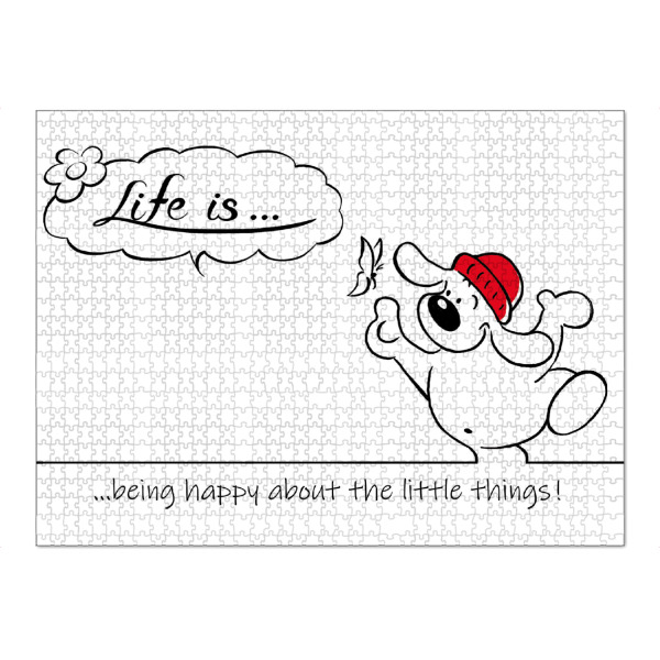 Puzzle Ravensburger "Life is... being happy" artboxONE - Typografie,Tiere,Comic,Lustig