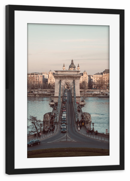 Poster mit Rahmen schwarz "Streets of Budapest" artboxONE - Städte,Natur,Reise,Architektur