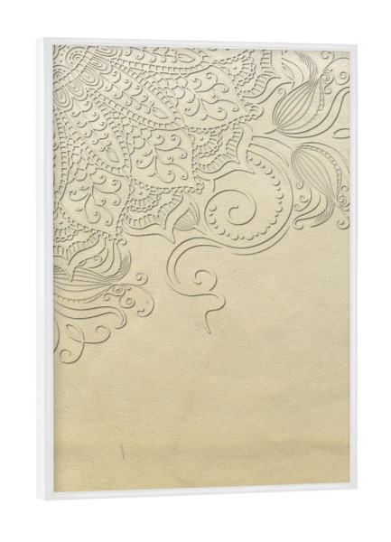 Poster mit weißem Rahmen "Mandala Ghost" artboxONE - Abstrakt - Mandala,Boho,Yoga,Indie,Indian,Arabic,Tribal,Nature,Canvas,Abstract,Abstrakt