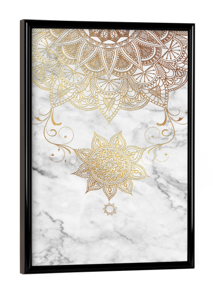 Poster mit schwarzem Rahmen "Mandala Golden drop" artboxONE - Abstrakt,Geometrie