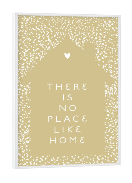 Poster mit weißem Rahmen "No place like home Haus+Herz" artboxONE - Typografie,Liebe,Für Mama,Lustig