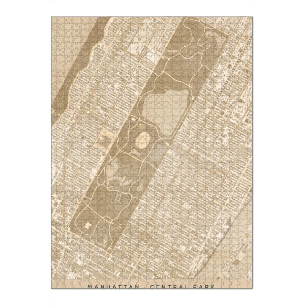 Puzzle Ravensburger "Sepia vintage map of Central Park" artboxONE - Kartografie - Sepia,Vintage,Map,Central park,New york,Manhattan,Karte,Usa